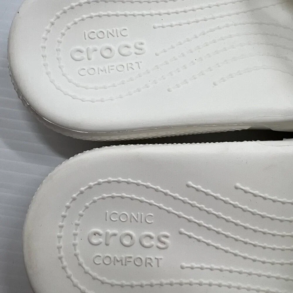 Crocs Unisex Adults' White Croslite Slip On Classic Slide Sandals Size 9M 11W